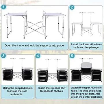 Seeutek Portable Camping Kitchen Table - Outdoor Cooking Made Easy