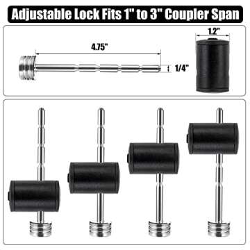 CZC AUTO Trailer Tongue Coupler Lock Adjustable Trailer Coupler Pin Lock, Dia 1/4 Inch, 3 Inch Effec...