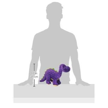 goDog Dinos Bruto - Durable Squeaky Dog Toy - Purple