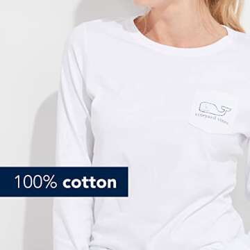 vineyard vines Women's Long-Sleeve Vintage Whale Pocket Tee