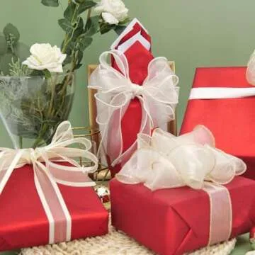 Blavermant Wrapping Paper Red Glitter Mini Roll - 17" x 50 ft - Solid Color Paper Perfect for Wedding, Birthday, Christmas, Baby Shower