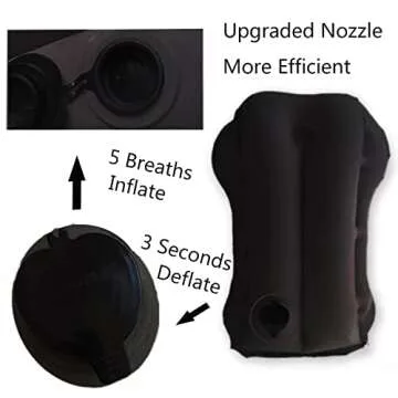 Inflatable Travel Pillow, Inflatable Neck Air Pillow for Sleeping, Support Head, Chin, Neck and Lumbar, Avoid Neck and Shoulder Pain, Comfortable for Airplane, Car, Bus, Train and Office Napping