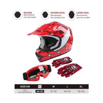 TCT-MOTORPARTS Youth Full Face Helmet for Kids