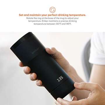 Ember Temperature Control Travel Mug, 12 Ounce, 2-hr Battery Life, Black - App Controlled Heated Coffee Travel Mug