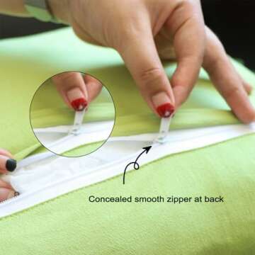 MIKI WELL 16x16 inch Square Pillow Covers, Set of 2 Scalloped Pillow Covers, Cute Decorative Pillows, Living Room Sofa Bedroom Pillow Covers, Soft Cotton Linen Cushion Pillow Covers (Forest Green)