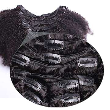 7A 4B 4C Kinky Curly Clip In Human Hair Extensions 7Pc Natural Brazilian African American Clip In Human Hair Extensions Clip Ins