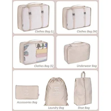 Packing Cubes for Travel - 9 Set Luggage Organizers