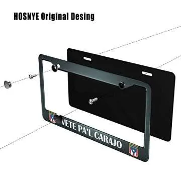 HOSNYE VETE PA'L CARAJO License Plate Frame Puerto Rico Rican Bl Steel Metal License Plate Cover Front Plates Frames Car Tag Frame for Women Men US Vehicles Standard