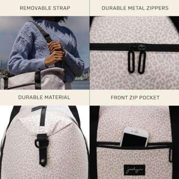 Jadyn Lola Travel Bag, Weekender/Overnight Duffel, Gym Tote Bag for Women, Men (Desert Leopard)