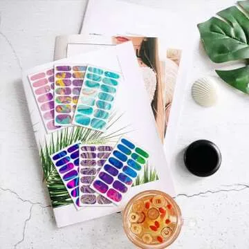 WOKOTO Colorful Gradient Nail Polish Stickers for Women