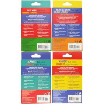 Bilingual Flash Cards Value Pack - Spanish and English (Includes Alphabet, Colors & Shapes, First Words, and Numbers) (Set of 4 Decks)