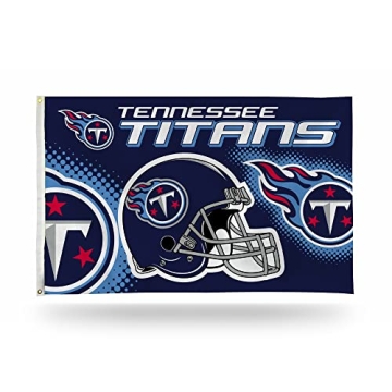 Rico Industries NFL Tennessee Titans Helmet 3-Foot by 5-Foot Single Sided Banner Flag with Grommets