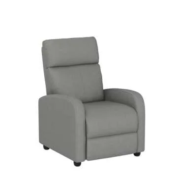 Recliner Chair for Living Room Massage Reading Sofa Home Theater Seating Modern Reclining Easy Lounge with Fabric Padded Seat Backrest (Grey)