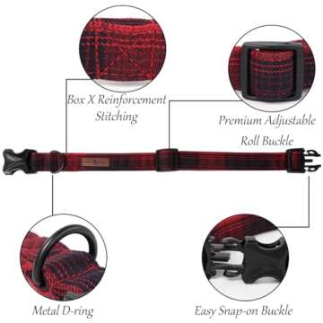 Lionet Paws Adjustable Cotton Dog Collar with Bowtie