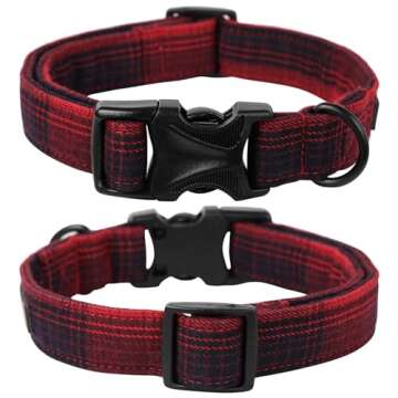 Lionet Paws Adjustable Cotton Dog Collar with Bowtie