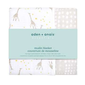 aden + anais Dream Blanket, Boutique Muslin Baby Blankets for Girls & Boys, Ideal Lightweight Newbor...
