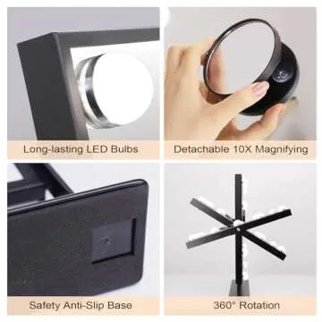 FENCHILIN Lighted Makeup Mirror with Touch Control