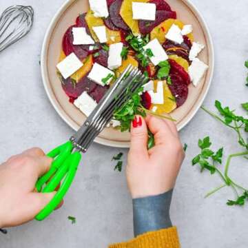 Westmark Germany Stainless Steel 5-Blade Herb Scissors with Cleaning Comb (Green)