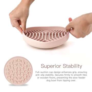 Slow Feeder Dog Bowls, Puzzle Silicone Dog Feeding Bowls with Suction Cups, Anti-Choking, Non-Slip Design, Reduces Boredom, Anxiety, Ideal for Medium to Small Dogs & Cats - XAQMHSW (Pink)