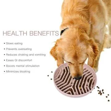 Slow Feeder Dog Bowls, Puzzle Silicone Dog Feeding Bowls with Suction Cups, Anti-Choking, Non-Slip Design, Reduces Boredom, Anxiety, Ideal for Medium to Small Dogs & Cats - XAQMHSW (Pink)