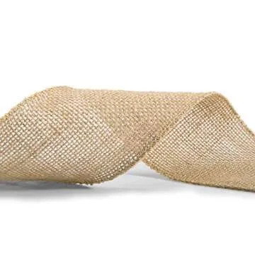 Humphrey's Craft 3 Inch Natural Burlap Fabric Ribbon - 10 Yards for Crafts Gift Wrapping Decoration Christmas Tree Succulents Chairs Dining Tables.