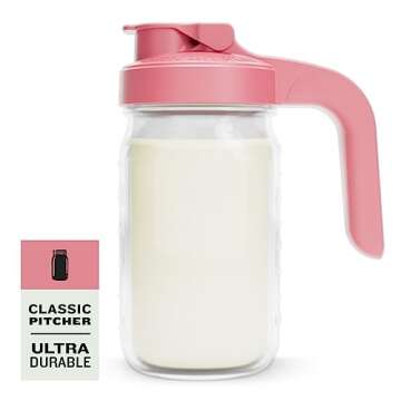 County Line Kitchen Glass Breast Milk Pitcher - 1 Quart (32 oz) - Heavy Duty, Leak Proof - Sun & Ice...