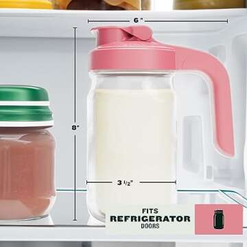 Top Mason Jar Breast Milk Pitcher - 1 Quart, Heavy Duty, Leakproof