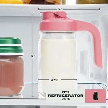Top Mason Jar Breast Milk Pitcher - 1 Quart, Heavy Duty, Leakproof