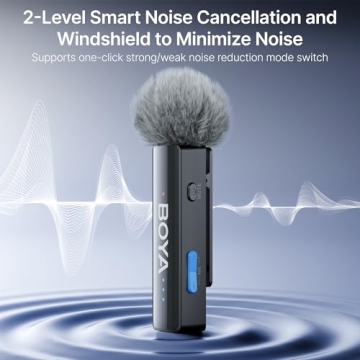 BOYA BOYALINK 2 Wireless Lavalier Microphone for iPhone Camera Android, Mini Lapel Mic, 48 KHz 24 Bit, 6mm Mic, 1000ft, 30h Use, Noise Cancelling, Clip on Mic USB-C/Lightning/3.5mm TRS, Vlog, iPad