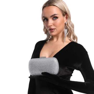 Boutique De FGG Bling Evening Bags and Clutches for Women Formal Party Crystal Clutch Bag Wedding Rh...