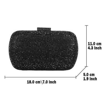 Boutique De FGG Bling Evening Bags and Clutches for Women Formal Party Crystal Clutch Bag Wedding Rhinestone Handbags, Mini,Silver
