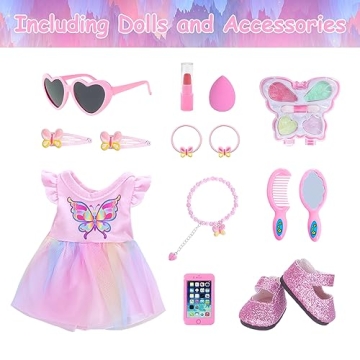 14.5 Inch Black Doll with Accessories for Kids