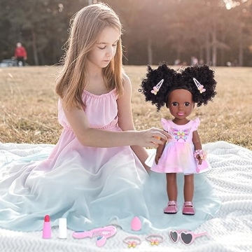 14.5 Inch Black Doll with Accessories for Kids