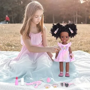 14.5 Inch Black Doll with Accessories for Kids