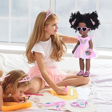 14.5 Inch Black Doll with Accessories for Kids