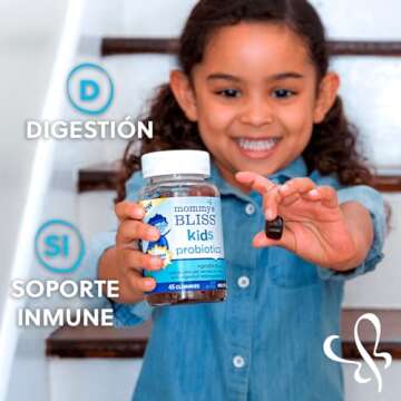 Mommy’s Bliss Kids Probiotic + Prebiotic Gummies, Supports Immunity & Digestive Health, 1 Billion CFU Per Gummy, Berry Flavor, Ages 2 Years+, 45 Count