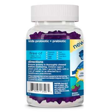 Mommy’s Bliss Kids Probiotic + Prebiotic Gummies, Supports Immunity & Digestive Health, 1 Billion CFU Per Gummy, Berry Flavor, Ages 2 Years+, 45 Count