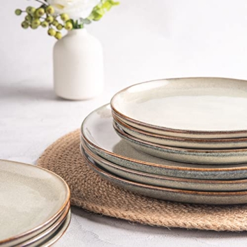 AmorArc Handmade Reactive Glaze Ceramic Plates - Set of 6