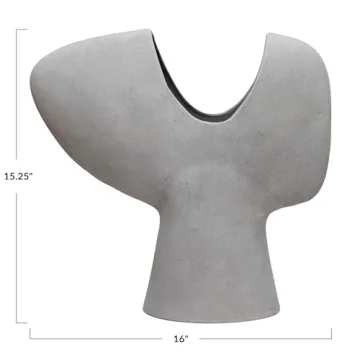 Bloomingville Distressed Grey Terra-Cotta Vase for Home Decor