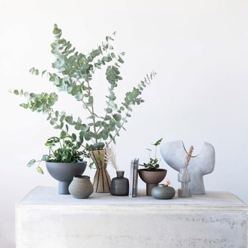 Bloomingville Distressed Grey Terra-Cotta Vase for Home Decor