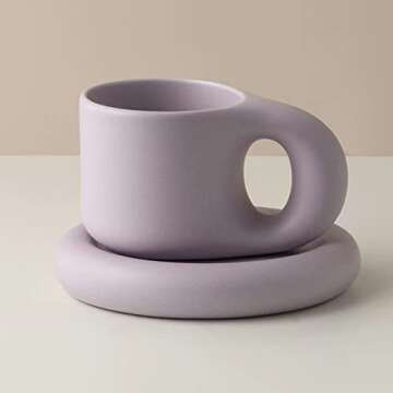 Nordic Style Fat Handle Coffee Mug with Saucer for Coffee Lovers