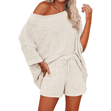 Ermonn Women's Cozy Off-Shoulder Pajama Set for Style