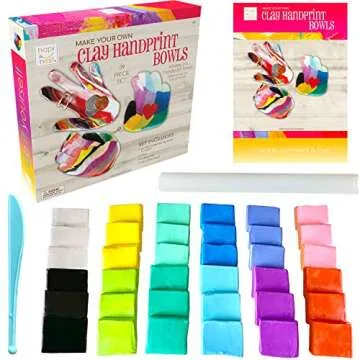 Hapinest Make Your Own Clay Handprint Bowl Kit for Kids, Art and Crafts for Boys & Girls, Kids DIY C...