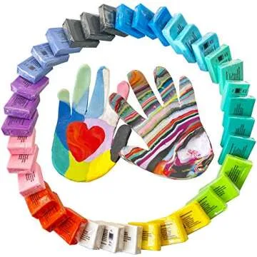 Hapinest Make Your Own Clay Handprint Bowl Kit for Kids, Art and Crafts for Boys & Girls, Kids DIY Craft Kit, Clay Bowl Handprint Kit for Kids, Handprint Kit Clay Craft Kit Ages 6 7 8-12 & Up