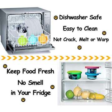 Comtim Pet Food Can Cover Silicone Can Lids for Dog and Cat Food(Universal Size,One fit 3 Standard Size Food Cans),Multi-Colored