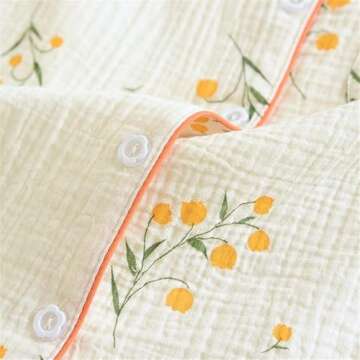 Shanghai Story Women's Cotton Pajamas Set Short Sleeve Sleepwear Button-Down Nightwear Long Pants Pj Lounge Sets Pajamas Style B Size L