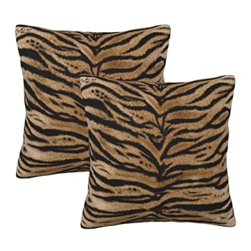 Perinsto Soft Tiger Texture Print Throw Pillow Covers Set of 2 - 18"x18"
