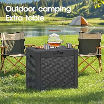 NUNU LAB 31 Gallon Outdoor Storage Box Waterproof,Indoor Outside Deck Boxes,Backyard Storage Bin For Package Delivery,Garden Tools,Patio Cushions,Pool Accessories,Storage Bench Lockable Lid