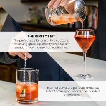 A Bar Above Diamond Cut Cocktail Mixing Glass, Thick Sturdy Glass Beaker, to Mix and Stir Cocktails, Drink Mixer Glass, for Bar Mixing Set, Basic, Professional, or Home Bar Accessories, 18 Oz