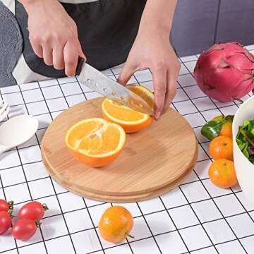 LOVYANXUE Bamboo Fiber Salad Bowl with Servers Set Large 9.8inches Nature Bamboo Mixing Bowl with Servers with Lid Spoon and Fork for Fruits,Salads and Vegetables